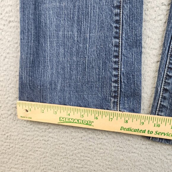 Tommy Hilfiger Jeans Women's 6 Short Blue Bootcut Mid Rise Med Wash Y2K Pants - Picture 7 of 9
